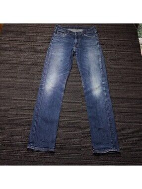 evi's 514 Straight Fit Jeans Men's 30x34 Dark Wash Denim Red Tab Cotton Pants